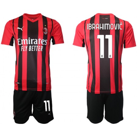 Koszulka AC Milan Zlatan Ibrahimovic 11  Dziecięca Główna 2021-2022 - Koszulki Piłkarskie